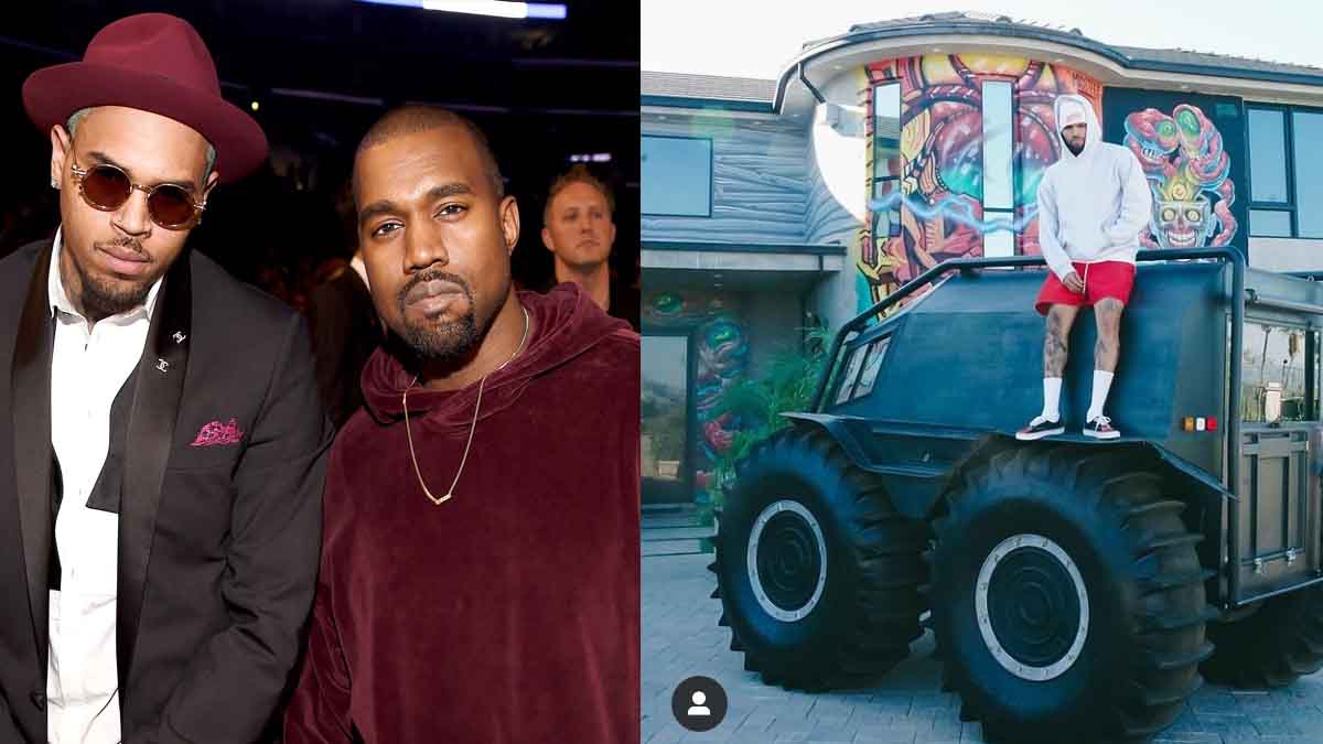 Chris Brown gifts a luxury tank truck from Kanye West
