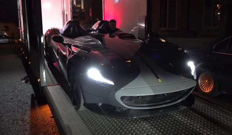 Sheikh's Ferrari Monza SP2 When It Arrived in London in 2022