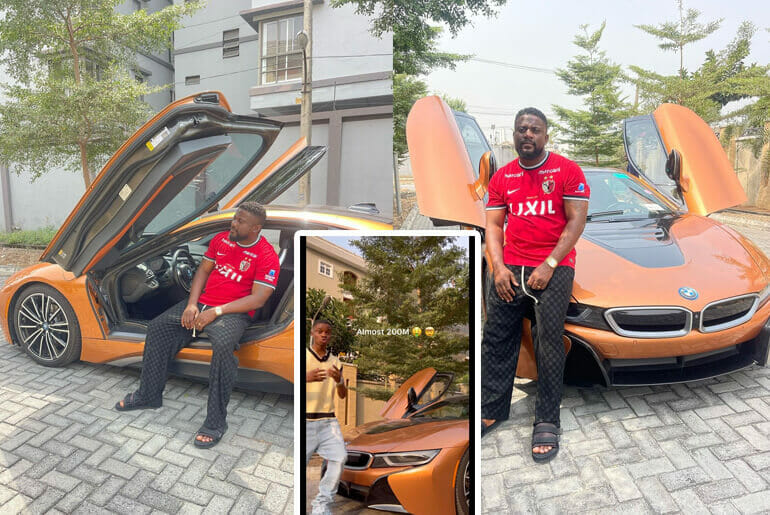 Check out the Brand New BMW i8 bought by Investor & Zoab Properties CEO Oseji Kelvin