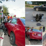 Car Engine Falls Off Due to Car Accident in Abuja